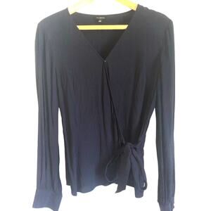 Talbots blue wrap blouse. Size Medium.